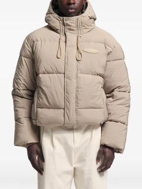 Bram’s Fruit logo-patch hooded puffer jacket