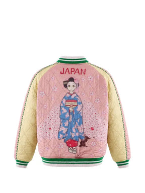 Monokemade quilted graphic-print jacket