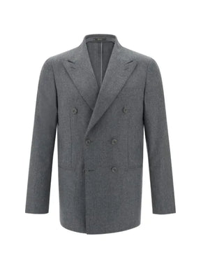 Boggi Milano double-breasted wool flannel blazer