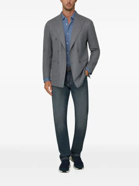 Boggi Milano double-breasted wool flannel blazer
