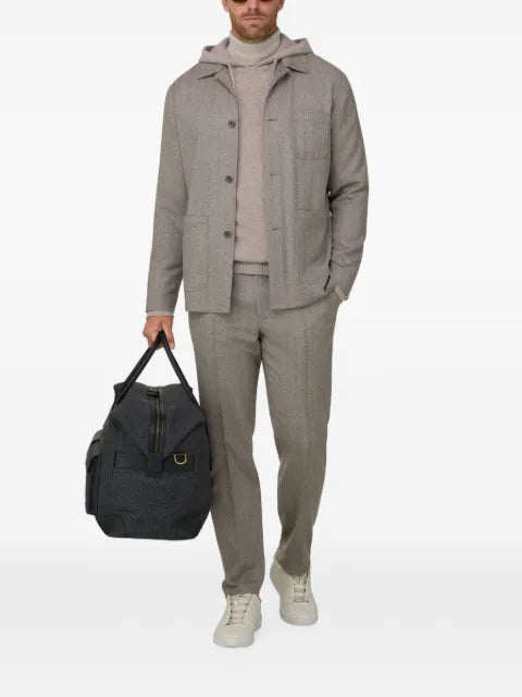 Boggi Milano shacket herringbone wool