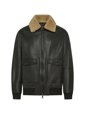 Peuterey Murdo Dd Acc shearling-collar leather jacket