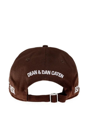 DSQUARED2 logo-print distressed baseball cap