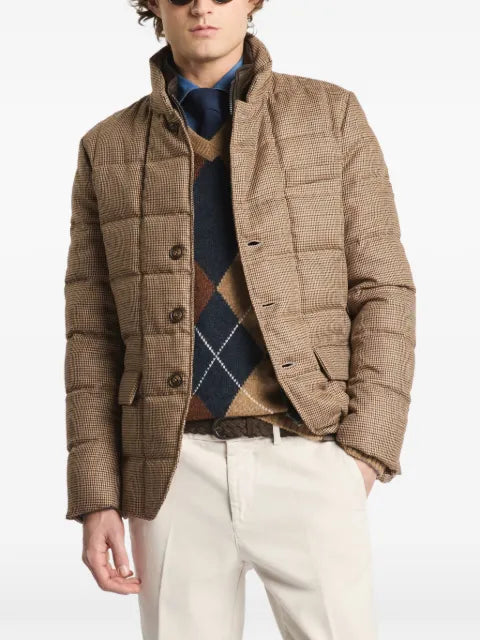 Fay houndstooth-pattern quilted jacket