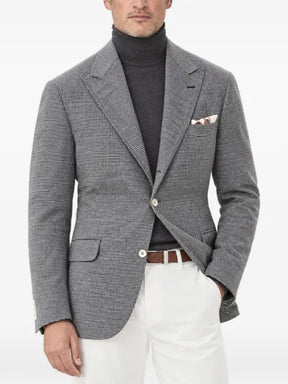 Brunello Cucinelli check-pattern wool blazer