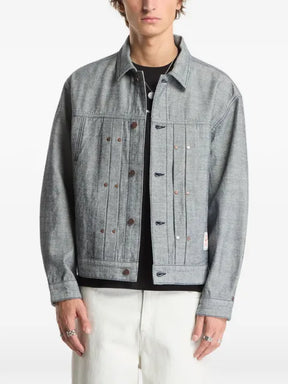 dime pleated denim jacket