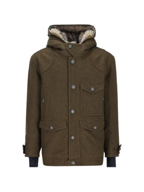 Moncler Grenoble shearling-trim hooded jacket