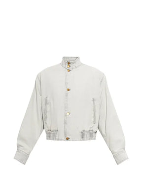 Jil Sander insulated denim jacket with stand collar