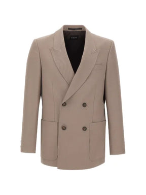 BOSS double-breasted micro-twill blazer