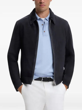 BOSS suede zip-up jacket