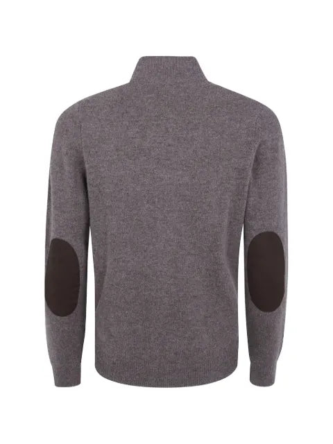 Barbour button-up elbow-patch sweater