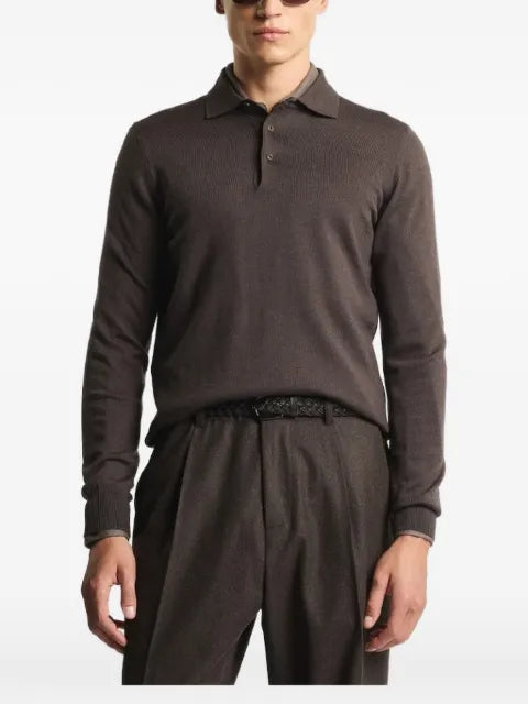 Fay long-sleeve polo sweater