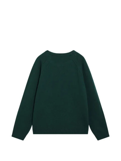 JW Anderson logo-embroidered wavy-stitch sweater