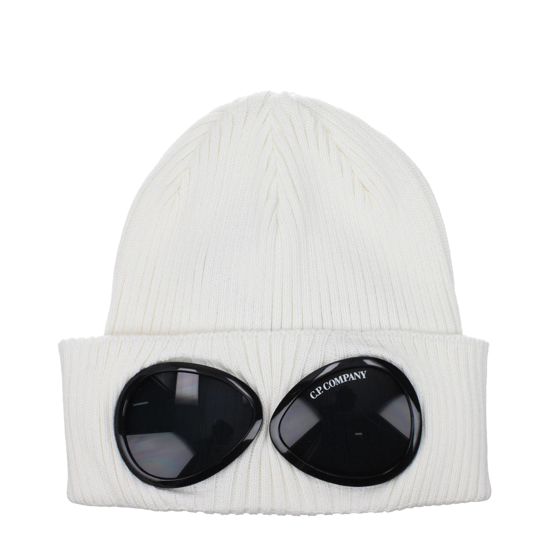 C.P. Company White Cotton Beanie