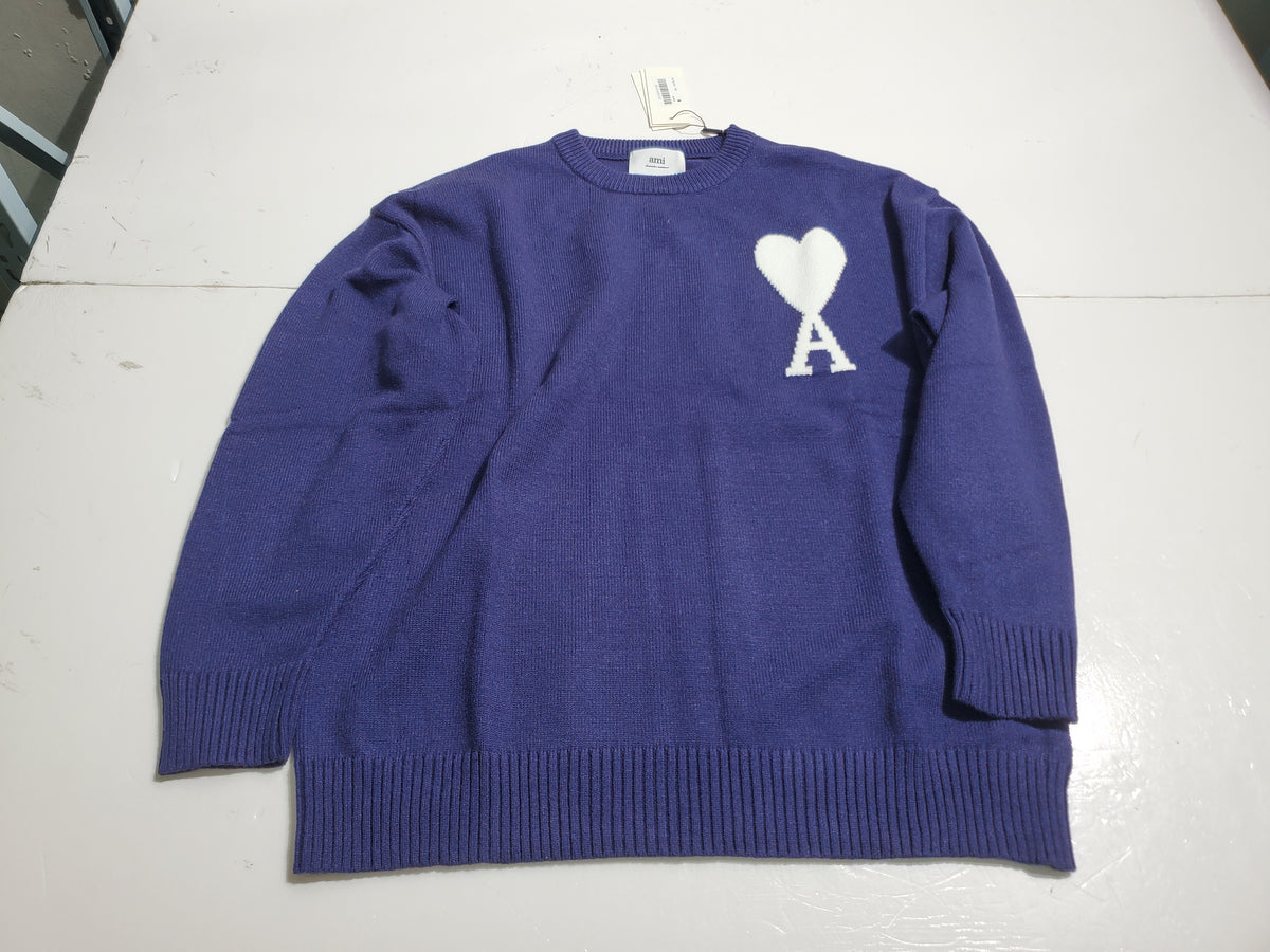 AMI PARiS Heart Sweater Navy 2