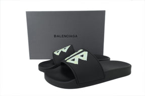 Balenciaga Pool Slide Sandal Black Yellow Rubber 689031W1SA21090