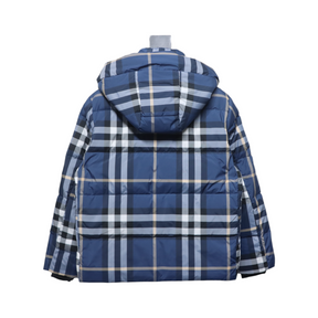 Blue Check Puff Down Jacket 2