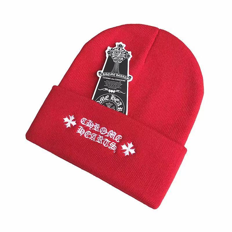 Chrome Hearts Logo Beanie Red 2