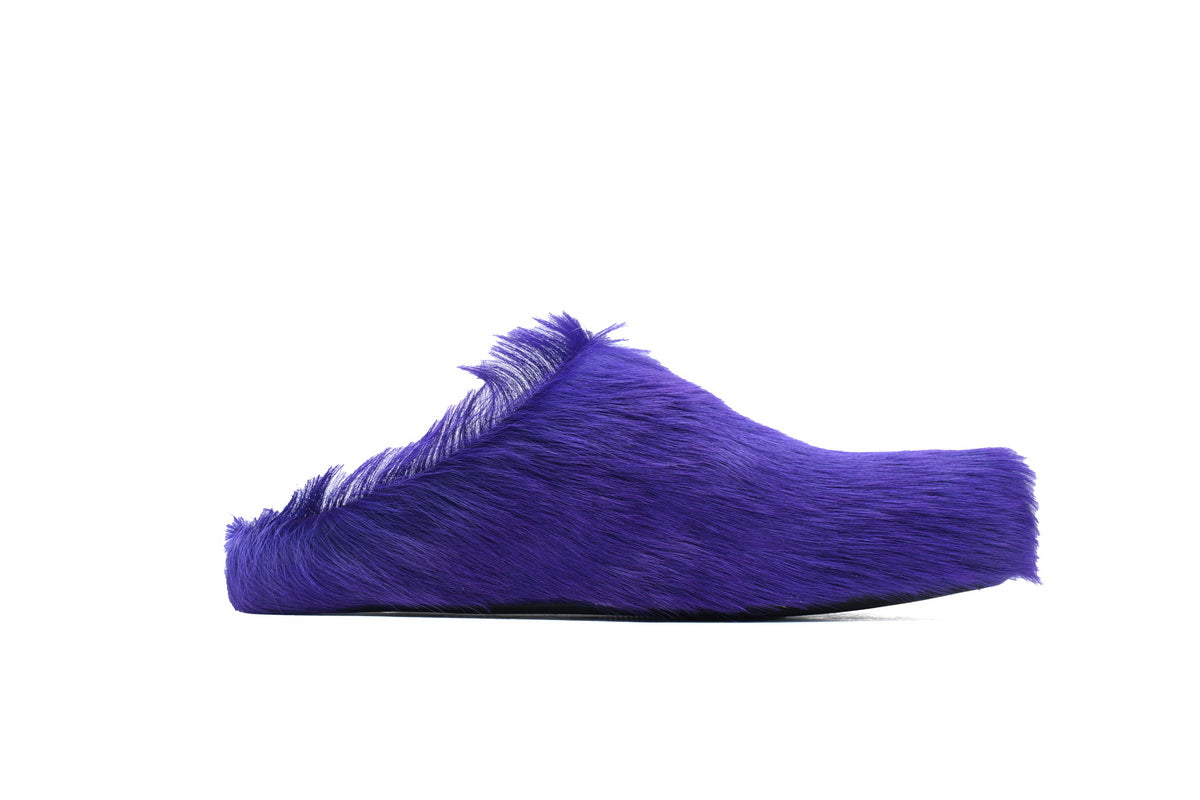 MARNI Long-Hair Calfskin Fussbett Sabot Purple 2
