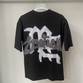 MIXED EMOTION Black Rhinestone Cropped Tee 2