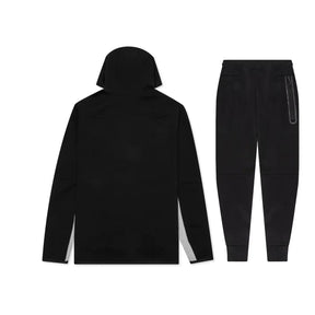 Nike Sportswear Tech Fleece Full Zip Hoodie & Joggers Set Black/Dark Grey Heather/White 2